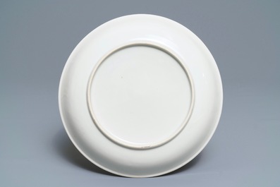 A Chinese blue and white 'Romance of the Western chamber' plate, Kangxi