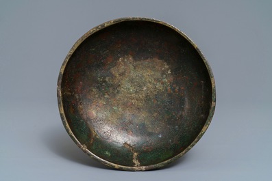 A Chinese bronze footed bowl, Ming
