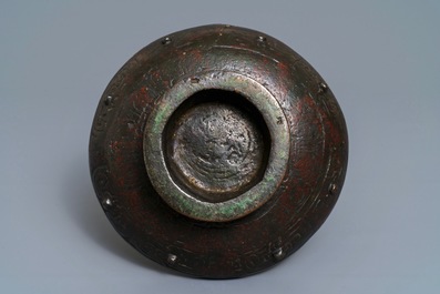 A Chinese bronze footed bowl, Ming