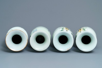 A pair and two individual Chinese famille rose vases, 19/20th C.