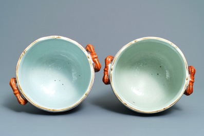 A pair of Chinese famille rose coolers, Qianlong