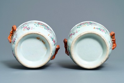 A pair of Chinese famille rose coolers, Qianlong