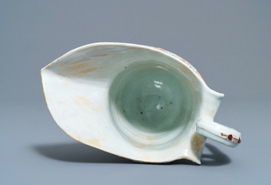 A Chinese famille rose helmet-shaped jug and a relief-decorated teapot, Yongzheng