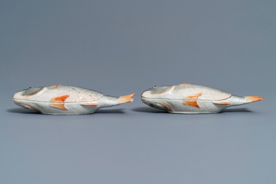 A pair of fine Chinese export fish tureens and covers, Qianlong