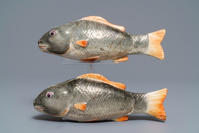A pair of fine Chinese export fish tureens and covers, Qianlong