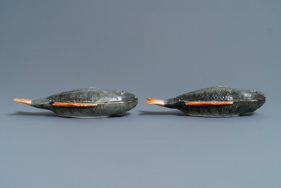 A pair of fine Chinese export fish tureens and covers, Qianlong