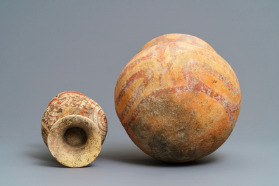 Three Ban Chiang culture pottery jars, Thailand, 600 - 300 b.C.