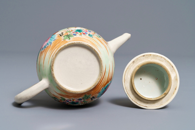 A fine Chinese famille rose 'European subject' teapot and cover, Qianlong
