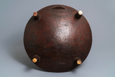 A large wooden Tanoa Dina or Kava bowl, Fiji, 19th C.