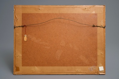 Ten Chinese framed rice paper paintings with mostly butterflies and birds, Canton, 19th C.