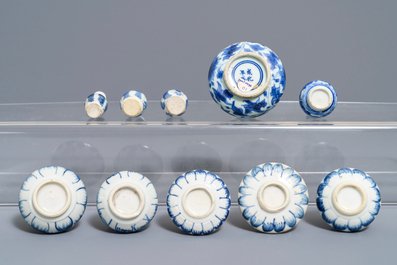 Ten fine Chinese blue and white miniature vases, Kangxi