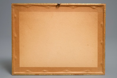 Six various framed Chinese rice paper paintings, Canton, 19th C.