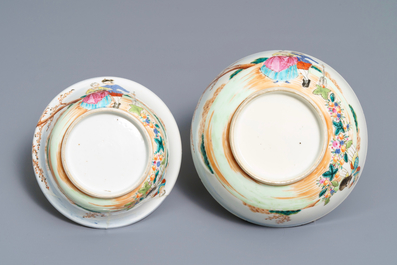 Two fine Chinese famille rose 'European subject' bowls, Qianlong