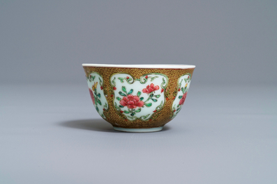 A fine Chinese famille rose 'rooster' eggshell cup and saucer, Yongzheng