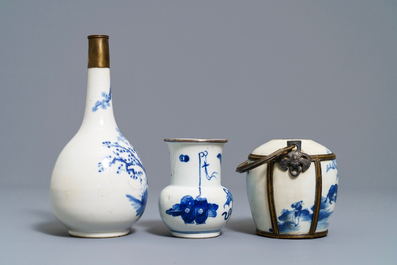 A varied collection of Chinese 'Bleu de Hue' Vietnamese market wares, 19th C.