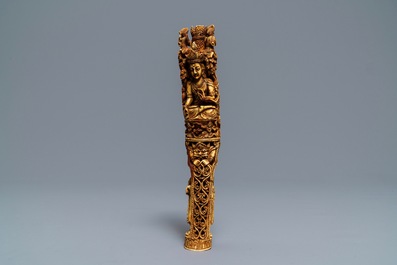 Un stupa ajour&eacute; en ivoire, Birmanie, 19&egrave;me