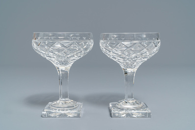 Un ensemble de 50 verres en cristal Val-Saint-Lambert, 20&egrave;me