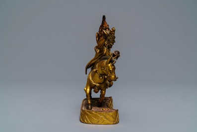 Une figure de Palden Lhamo en bronze dor&eacute;, Tibet, 17&egrave;me
