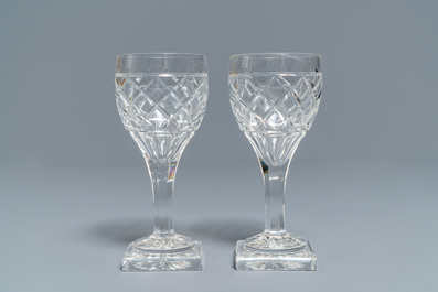 Un ensemble de 50 verres en cristal Val-Saint-Lambert, 20&egrave;me