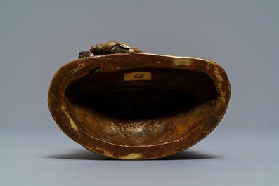 A Sino-Tibetan bronze figure of Jambhala, 17/18th C.