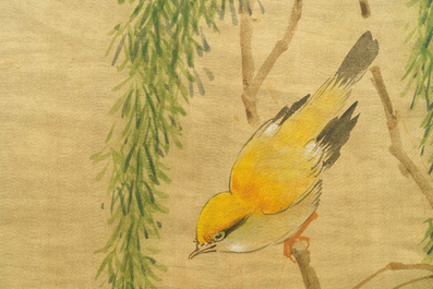 Qiu Qiyun, He Dunren, Chen Shoumei (China, 20th C.): three framed works, ink and color on paper