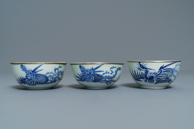 A varied collection of Chinese 'Bleu de Hue' Vietnamese market wares, 19th C.