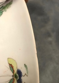 A pair of Chinese famille verte 'peacock among blossoms' bowls, Kangxi