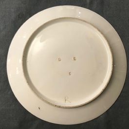 Six gilt porcelain plates, various origins, 18/19th C.