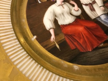 Six gilt porcelain plates, various origins, 18/19th C.
