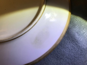 Six gilt porcelain plates, various origins, 18/19th C.