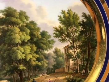 Six gilt porcelain plates, various origins, 18/19th C.