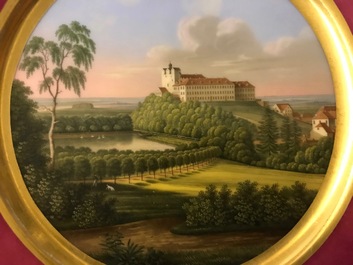 Six gilt porcelain plates, various origins, 18/19th C.