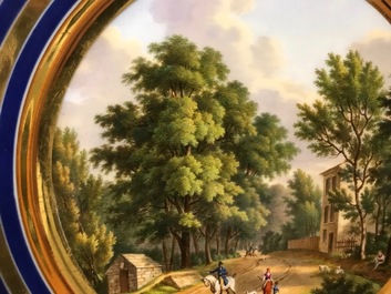 Six gilt porcelain plates, various origins, 18/19th C.