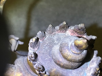 Une figure d'Ushnishavijaya en bronze dor&eacute; incrust&eacute;, Sino-Tibet, 17/18&egrave;me