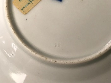 Six gilt porcelain plates, various origins, 18/19th C.