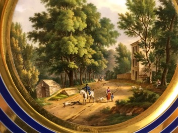 Six gilt porcelain plates, various origins, 18/19th C.