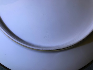 Six gilt porcelain plates, various origins, 18/19th C.