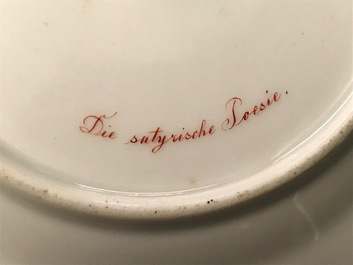 Six gilt porcelain plates, various origins, 18/19th C.