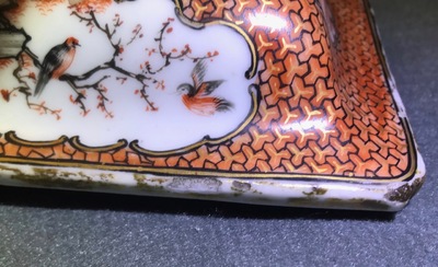 A pair of large Chinese ormolu-mounted famille rose 'mandarin' vases and covers, Qianlong