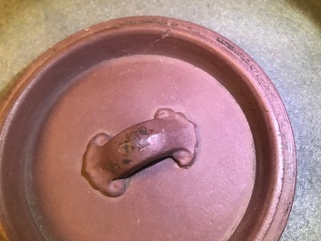 A large Chinese Yixing stoneware teapot and cover, 19th C.