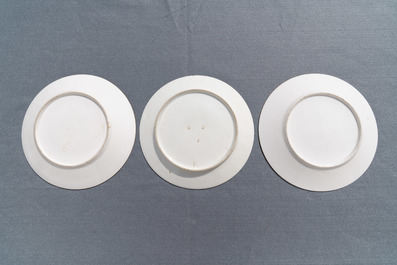 Six gilt porcelain plates, various origins, 18/19th C.