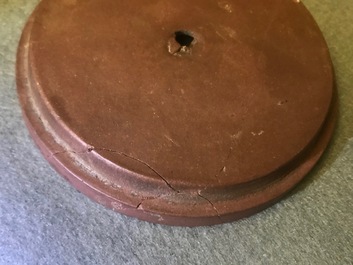 A large Chinese Yixing stoneware teapot and cover, 19th C.