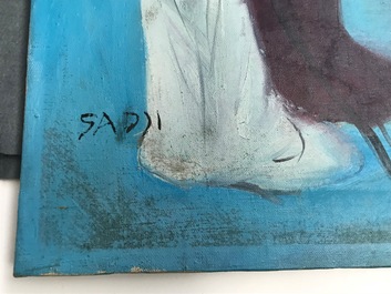 Sadji (Sha Qi, Sha Yinnian) (1914-2005): Vier Chinese muzikantes, olie op doek
