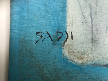 Sadji (Sha Qi, Sha Yinnian) (1914-2005): Vier Chinese muzikantes, olie op doek