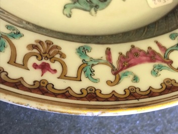 A fine Chinese Belgian market armorial plate of Bistrate impaling Proli, Qianlong, ca. 1736