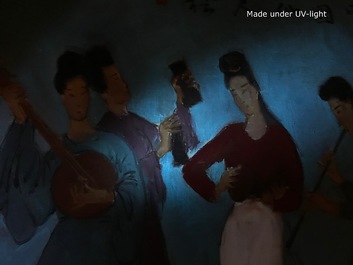 Sadji (Sha Qi, Sha Yinnian) (1914-2005): Vier Chinese muzikantes, olie op doek