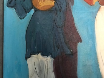 Sadji (Sha Qi, Sha Yinnian) (1914-2005): Vier Chinese muzikantes, olie op doek