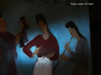 Sadji (Sha Qi, Sha Yinnian) (1914-2005): Vier Chinese muzikantes, olie op doek