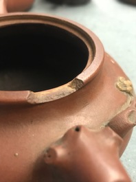 Six Chinese Yixing stoneware teapots and covers, 19th C.