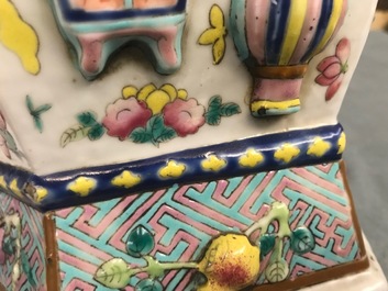 Two fine Chinese famille rose vases, 19th C.